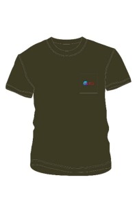 設計圓領短袖t-shirt    訂製軍綠色短袖T恤   左胸設計袋     T恤供應商   T1139